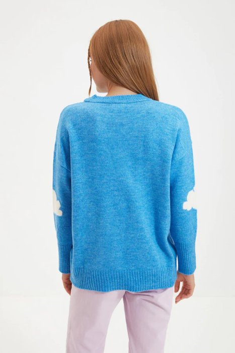 Blue Knitwear Sweater