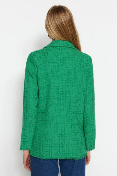 Green Button Fur Coat