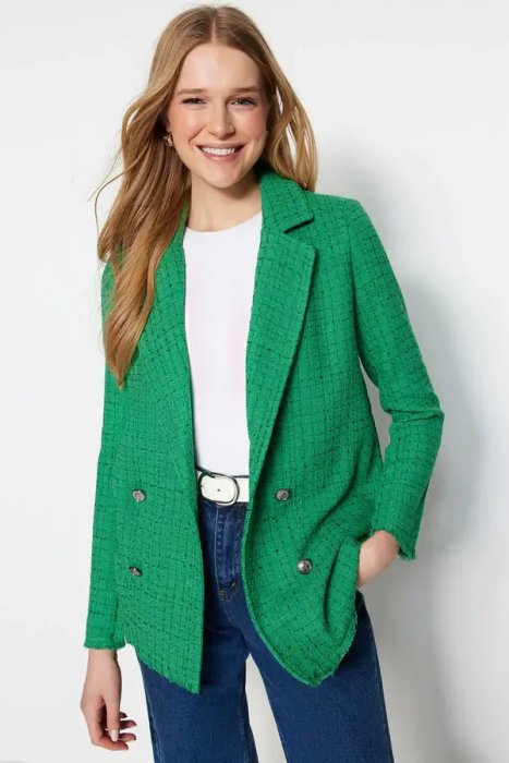 Green Button Fur Coat