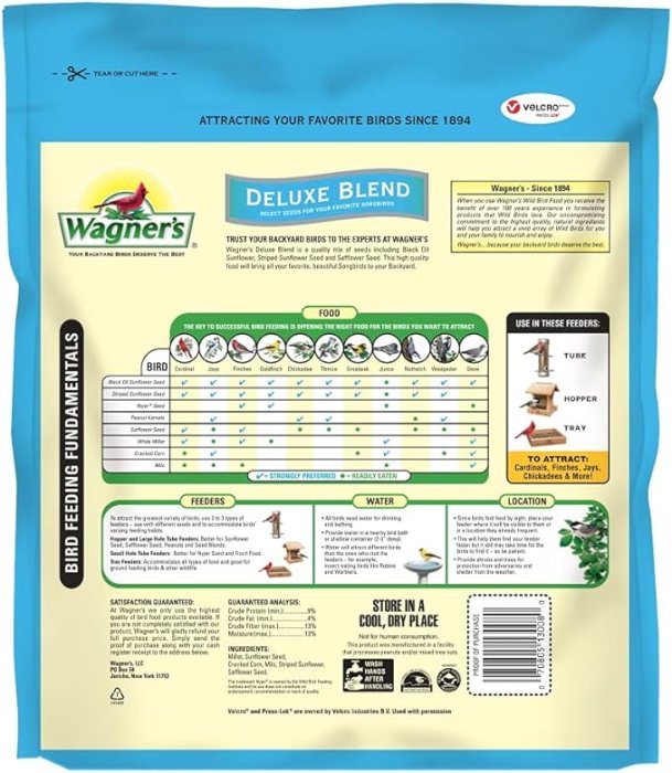 Wagner's 13008 Deluxe Wild Bird Food, 10 lb Bag