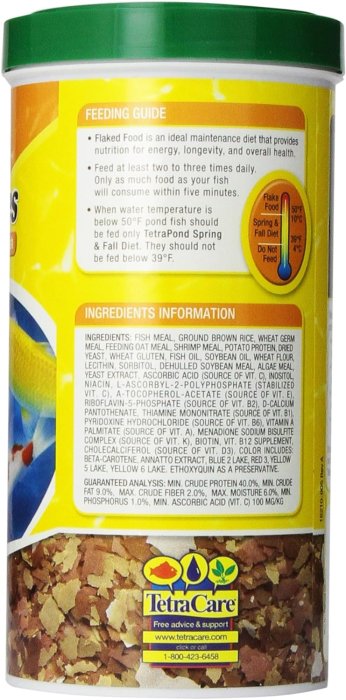 Tetra Pond Flakes Complete Nutrition for Smaller Pond Fish, Goldfish and Koi Fish, 6.35 oz