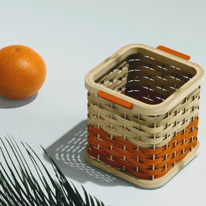 Bamboo and rattan trash