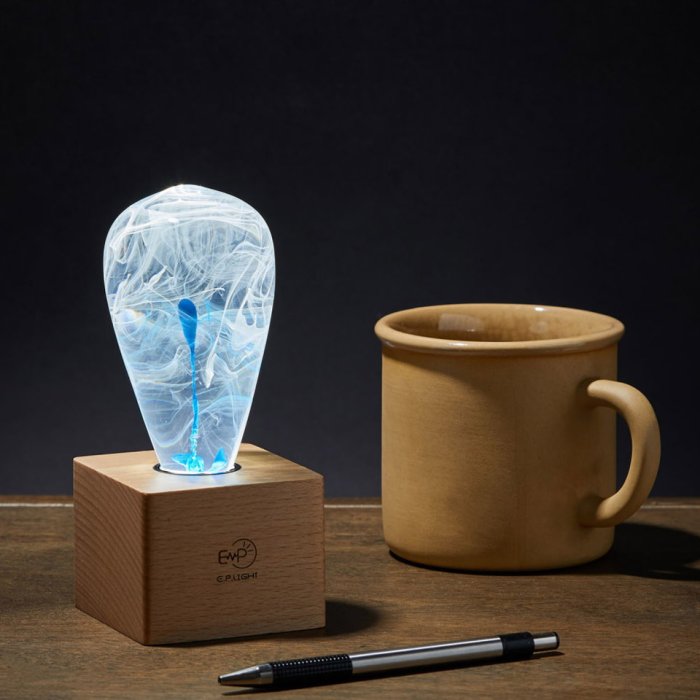 Cube Wood Light Base