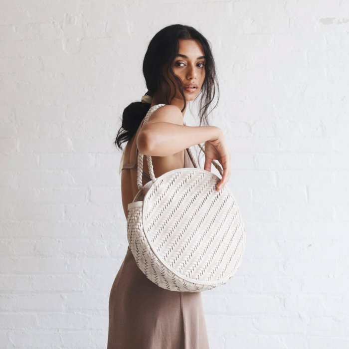 Natural U-Shopper with Leather Handles