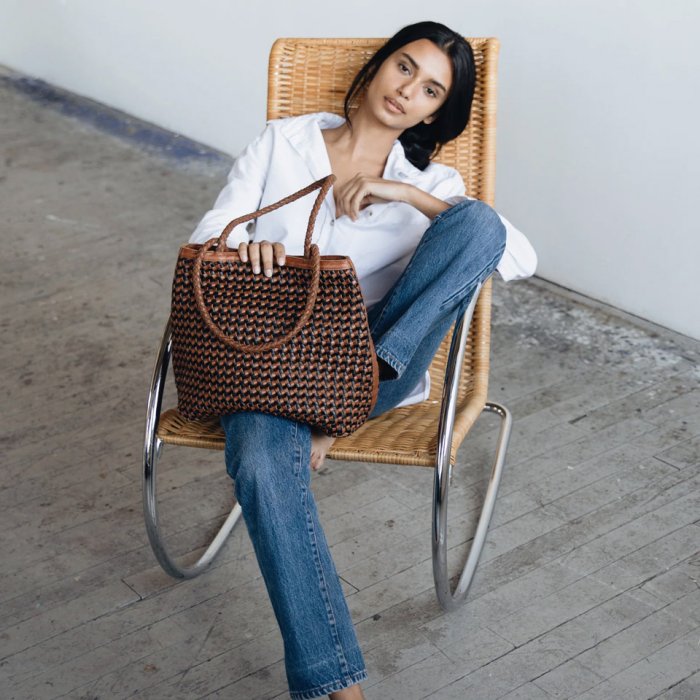 Double Handle Palm Leaf Shopper