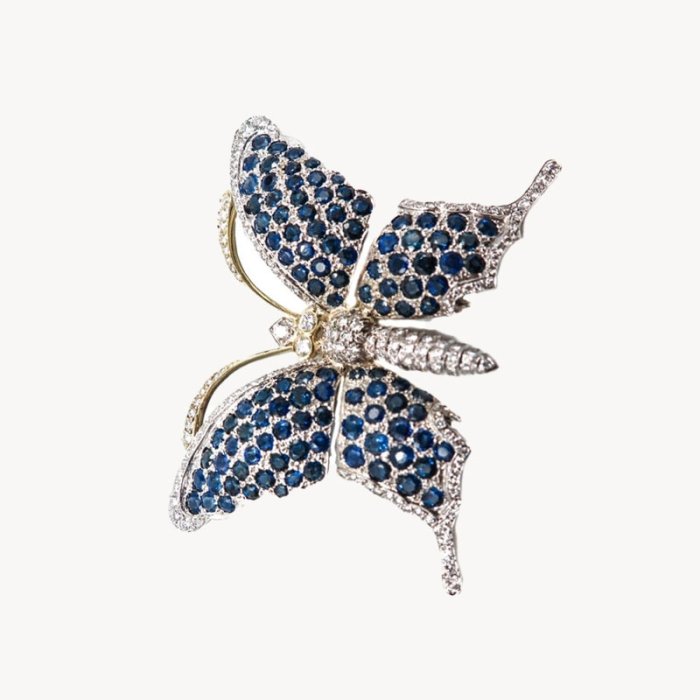 Sapphire Butterfly Brooch