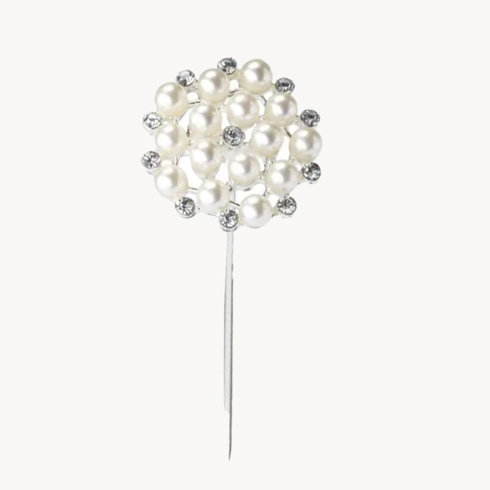 Round Pearl Cluster Brooch