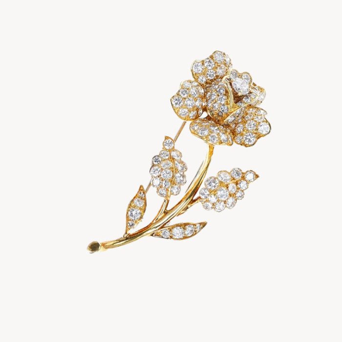 Gold Rose Brooch