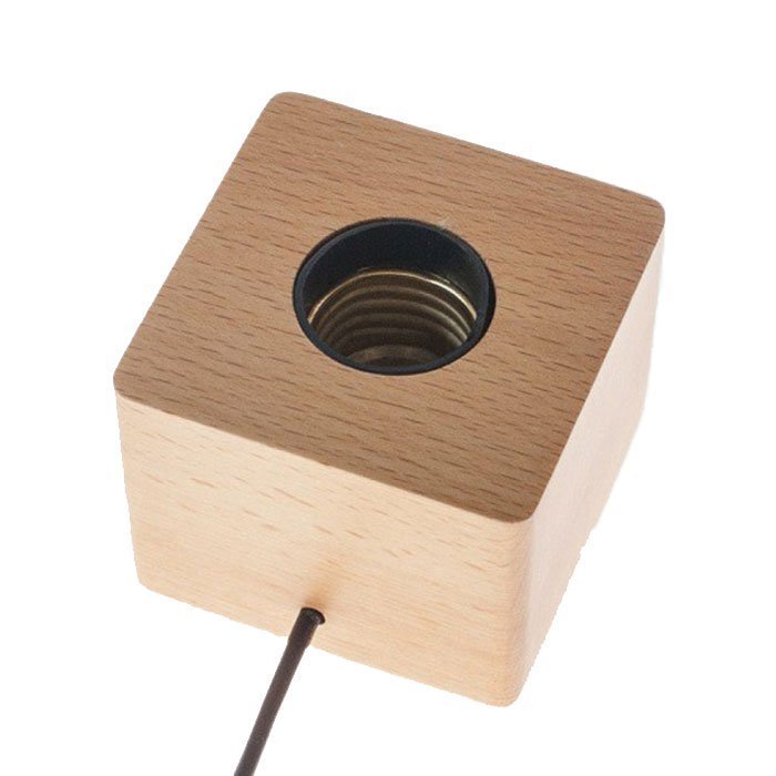 Cube Wood Light Base