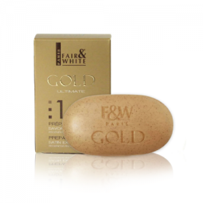 Fair & White Gold Satin Exfoliating Bar Soap - Revives Skin - 200g / 7 oz