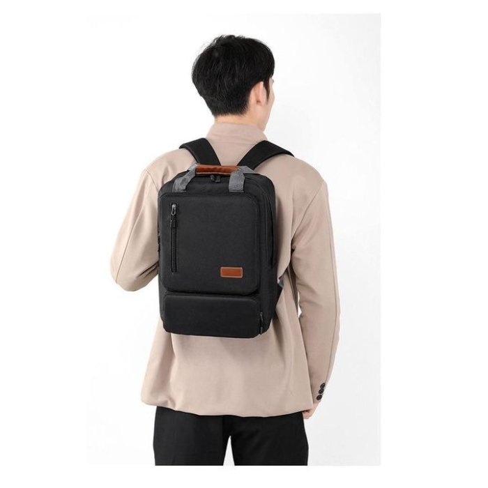 EiFESS 3pcs Backpack Set Laptop Backpack Shoulder Bag Small Pocket Black